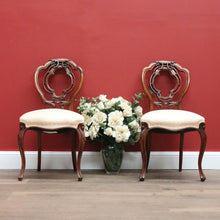 Load image into Gallery viewer, Set of 2 Antique English Hall Chairs, Pair of Antique Walnut Sofa Bed room Chair B10671
