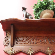 Load image into Gallery viewer, x SOLD Vintage French Oak Coat Rack, 5 Hook Coat Rack, Hat Scarf Holder B10495
