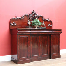 Load image into Gallery viewer, x SOLD Antique English Mahogany Sideboard, Inverted Breakfront Sideboard Buffet Cabinet B10734
