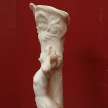 Load image into Gallery viewer, x SOLD Antique Alabaster Statue Maiden, Greek God and Calla Lilies. Art Nouveau c1925. B11288
