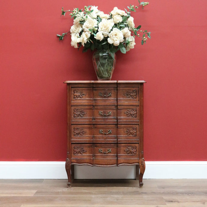 Vintage French Lingerie Chest, Tall Boy Chest, Bedside Cabinet, Chest of Drawers B10482