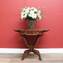 Load image into Gallery viewer, X SOLD Antique French Side Table, Lamp Table, Walnut and Brass Drop Side Sewing Table B10646
