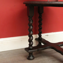 Load image into Gallery viewer, x SOLD Antique Lamp Table, Antique French Oak Spiral Leg, Cross Stretcher Side Table. B10230
