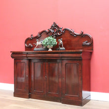Load image into Gallery viewer, x SOLD Antique English Mahogany Sideboard, Inverted Breakfront Sideboard Buffet Cabinet B10734
