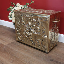 Load image into Gallery viewer, x SOLD Antique European Brass Storage Box with Handles, Blanket Box, Toy Box, Scuttle B11152
