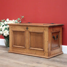 Load image into Gallery viewer, x SOLD Vintage French Trunk Coffer Coffee Table, Chest. Wrought Iron Handle Blanket Box B10642
