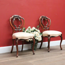 Load image into Gallery viewer, x SOLD Set of 2 Antique English Hall Chairs, Pair of Antique Walnut Sofa Bed room Chair B10671
