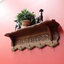 Load image into Gallery viewer, x SOLD Vintage French Oak Coat Rack, 5 Hook Coat Rack, Hat Scarf Holder B10495
