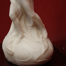 Load image into Gallery viewer, x SOLD Antique Alabaster Statue Maiden, Greek God and Calla Lilies. Art Nouveau c1925. B11288
