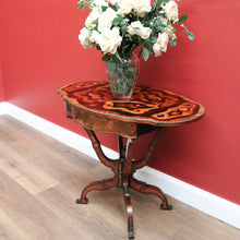 Load image into Gallery viewer, X SOLD Antique French Side Table, Lamp Table, Walnut and Brass Drop Side Sewing Table B10646
