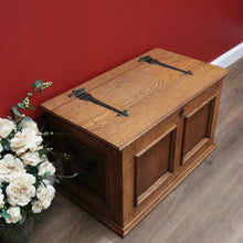 Load image into Gallery viewer, x SOLD Vintage French Trunk Coffer Coffee Table, Chest. Wrought Iron Handle Blanket Box B10642
