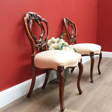 Load image into Gallery viewer, x SOLD Set of 2 Antique English Hall Chairs, Pair of Antique Walnut Sofa Bed room Chair B10671
