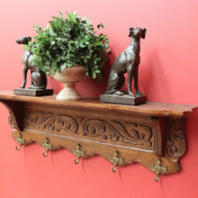 Load image into Gallery viewer, x SOLD Vintage French Oak Coat Rack, 5 Hook Coat Rack, Hat Scarf Holder B10495
