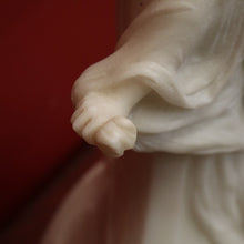 Load image into Gallery viewer, x SOLD Antique Alabaster Statue Maiden, Greek God and Calla Lilies. Art Nouveau c1925. B11288
