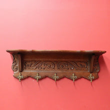 Load image into Gallery viewer, x SOLD Vintage French Oak Coat Rack, 5 Hook Coat Rack, Hat Scarf Holder B10495
