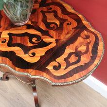 Load image into Gallery viewer, X SOLD Antique French Side Table, Lamp Table, Walnut and Brass Drop Side Sewing Table B10646
