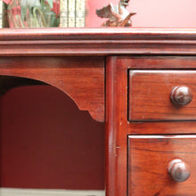 Load image into Gallery viewer, x SOLD Antique English Mahogany Desk Leather Twin Pedestal Office Desk Partners Desk. B9535

