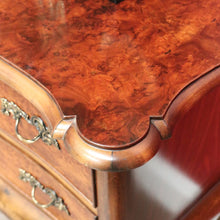 Load image into Gallery viewer, x SOLD Antique French Chest of Drawers Burr Walnut 2 Drawer Hall Foyer Cabinet Cupboard B10465
