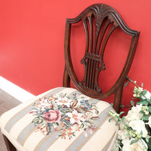 Load image into Gallery viewer, x SOLD Pair of Antique English Hepplewhite Bed Room Chairs Tapestry Seat Hall Chairs. B9659
