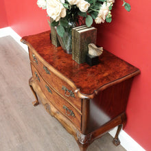 Load image into Gallery viewer, x SOLD Antique French Chest of Drawers Burr Walnut 2 Drawer Hall Foyer Cabinet Cupboard B10465
