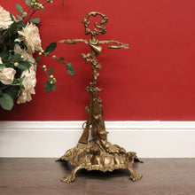 Load image into Gallery viewer, Antique Brass Umbrella Holder Stand, Farm House Umbrella Holder Dog and Horn B10502

