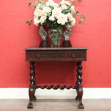 Load image into Gallery viewer, x SOLD Antique English Mahogany Hall Table, Side Table, Single Drawer Hall Table, Desk. B10055

