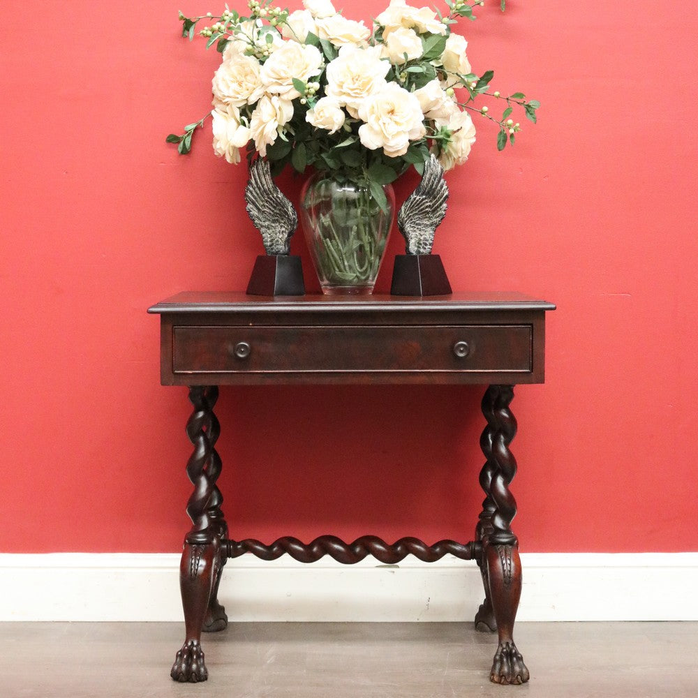 x SOLD Antique English Mahogany Hall Table, Side Table, Single Drawer Hall Table, Desk. B10055