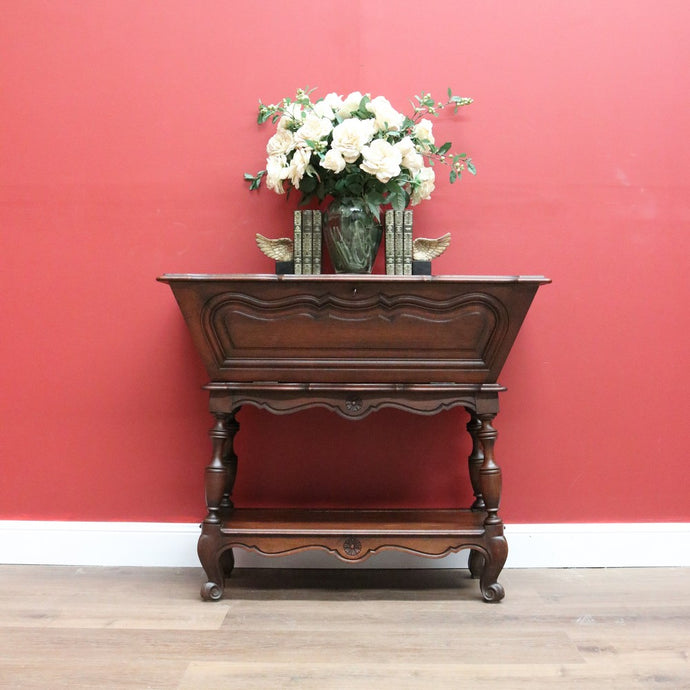 Vintage French Oak Drop/Fall Front Kneading Trough Hallway Table Cabinet Stand B10703