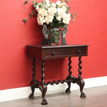 Load image into Gallery viewer, x SOLD Antique English Mahogany Hall Table, Side Table, Single Drawer Hall Table, Desk. B10055
