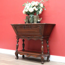 Load image into Gallery viewer, x SOLD Vintage French Oak Drop/Fall Front Kneading Trough Hallway Table Cabinet Stand B10703
