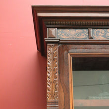 Load image into Gallery viewer, x SOLD Antique Italian Bookcase, Two Door Glass and Rosewood China Cabinet Display Case. B11280
