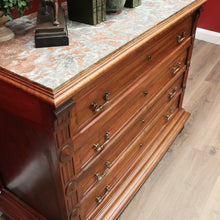 Load image into Gallery viewer, x SOLD Antique French Walnut 4 Drawer Marble Top Bedroom Hallway Chest of Drawers B10705

