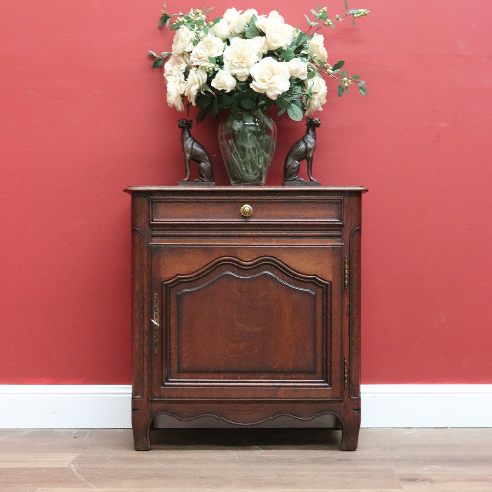Antique French Hall Cupboard, Large Bedside Table, Lamp Side or Office Cabinet B10762