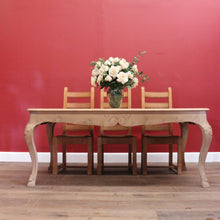 Load image into Gallery viewer, Antique French Dining Table, Antique Raw Bleached Oak Kitchen Table, Carved Legs B10580
