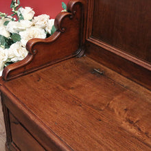 Load image into Gallery viewer, x SOLD Antique French Hall Settle, Blanket Box Hall Seat, Antique Oak Bench Seat Chair B10840
