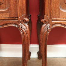 Load image into Gallery viewer, x SOLD Antique French Bedside Cabinet, French Oak and Marble Top Bedside Tables B10554

