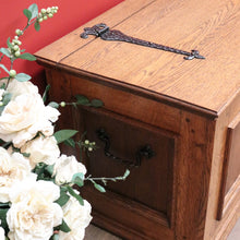 Load image into Gallery viewer, x SOLD Vintage French Trunk Coffer Coffee Table, Chest. Wrought Iron Handle Blanket Box B10642
