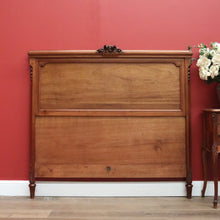 Load image into Gallery viewer, x SOLD Antique French QUEEN Bed Head, French Walnut Queen Size Bed Head B10726
