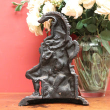 Load image into Gallery viewer, x SOLD A Collectable Victorian Cast Iron Heavy &quot;Punch&quot; Door Stop, Door Porter, Punch And Judy, B10696
