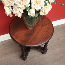 Load image into Gallery viewer, x SOLD Antique Lamp Table, Antique French Oak Spiral Leg, Cross Stretcher Side Table. B10230
