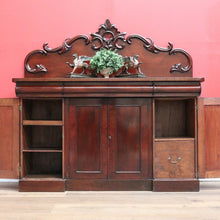Load image into Gallery viewer, x SOLD Antique English Mahogany Sideboard, Inverted Breakfront Sideboard Buffet Cabinet B10734
