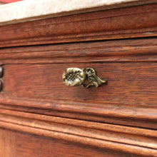 Load image into Gallery viewer, x SOLD Antique French Bedside Cabinet, French Oak and Marble Top Bedside Tables B10554
