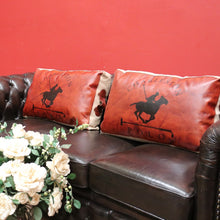 Load image into Gallery viewer, x SOLD Vintage Charleston Polo Cushions, Lounge Cushion, Pillows, Leather and Cushions B11208
