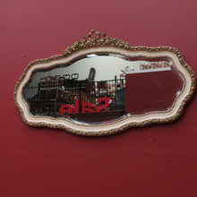 Load image into Gallery viewer, x SOLD Vintage Italian Mirror, Cream and Gilt Trim Wall Mirror, Bevelled Edge Mirror B11053
