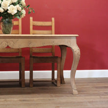 Load image into Gallery viewer, x SOLD Antique French Dining Table, Antique Raw Bleached Oak Kitchen Table, Carved Legs B10580
