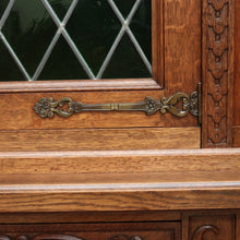 Load image into Gallery viewer, x SOLD Antique French Sideboard, Oak and Lead Light 2 Height Sideboard Cabinet Cupboard. B9840
