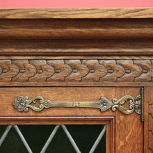 Load image into Gallery viewer, x SOLD Antique French Sideboard, Oak and Lead Light 2 Height Sideboard Cabinet Cupboard. B9840
