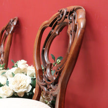 Load image into Gallery viewer, x SOLD Set of 2 Antique English Hall Chairs, Pair of Antique Walnut Sofa Bed room Chair B10671
