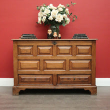 Load image into Gallery viewer, Antique French Coffer, Oak Trunk Blanket Box. Chest of Drawers Trunk Linen Chest
