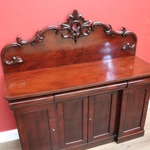 Load image into Gallery viewer, x SOLD Antique English Mahogany Sideboard, Inverted Breakfront Sideboard Buffet Cabinet B10734
